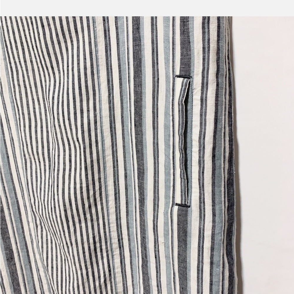 J.Jill Stripe White Grey Sleeveless Dress - Picture 5 of 8